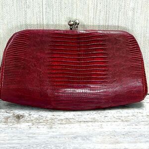 Vintage Lesco Handbag Brown Alligator Crocodile Designer  Clutch Purse